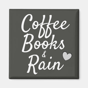 Íman Livros do café & cor cinzenta bonito da chuva