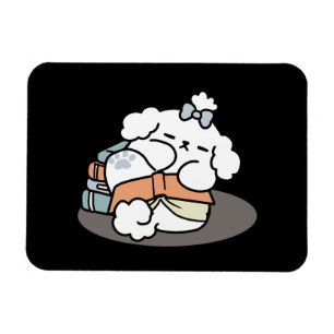 Íman Livros e Latidos - Design de Leitura de Cachorro S