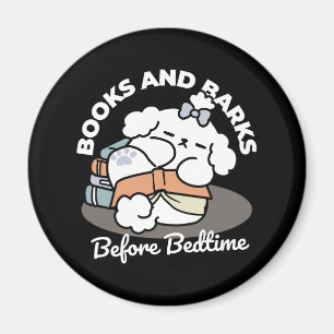 Íman Livros e Latidos - Design de Leitura de Cachorro S