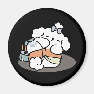 Íman Livros e Latidos - Design de Leitura de Cachorro S