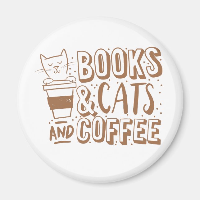 Íman livros, gatos e café (Frente)