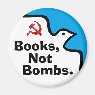 Íman "Livros, não bombas." Ímã
