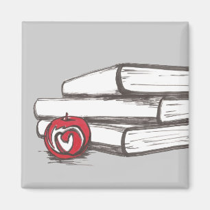 Íman Livros + Um ímã de Apple customizável