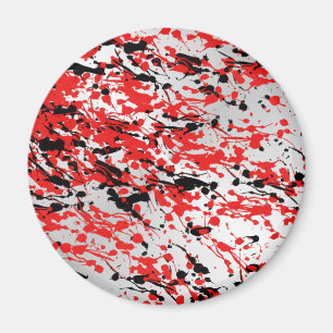 Íman Lixeira e perfuração de Abstrato preto e vermelho
