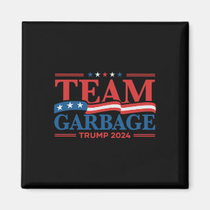 Íman Lixo Para Trump 2024 Vintage Na Bandeira Dos Eua