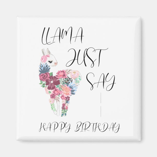 Íman Llama Apenas Diga Parabéns (Frente)