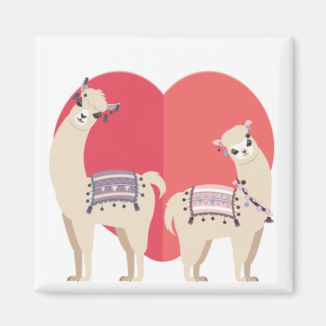Íman Llama e Alpaca com amor (Frente)