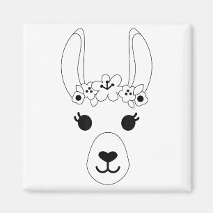 Íman Llama Face Halloween Flowers De Fumaça De Fumos Al