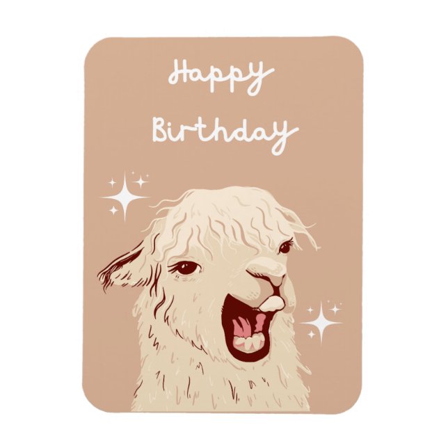 Íman Llama Feliz Aniversário (Vertical)