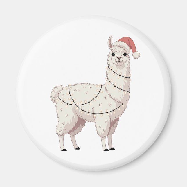 Íman Llama Luzes de Natal Robusto Amante Alpaca (Frente)