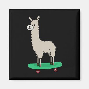 Íman Llama Skateboard Engraçado Skate Alpaca Llama