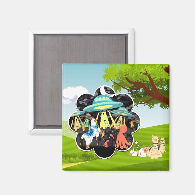 Íman Llama vs Mau Squid Epic Space Batalha (Front/Back)