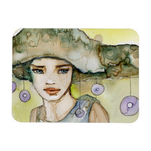 Íman llustration de uma menina bonita, delicada