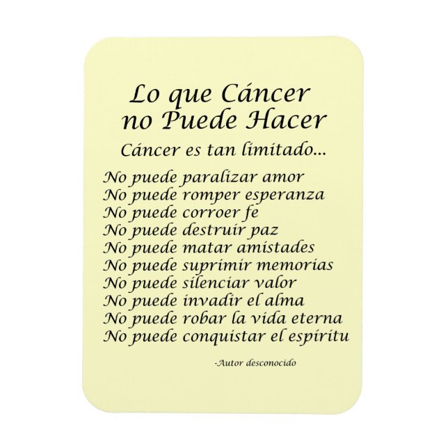 Íman Lo Que Cáncer No Puede Hacer Magnet (Vertical)