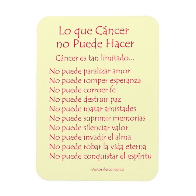 Íman Lo Que Cáncer No Puede Hacer Magnet (Vertical)