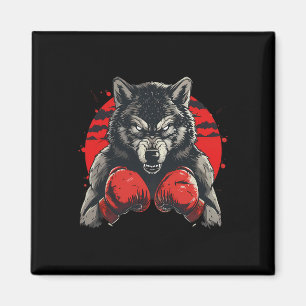 Íman Lobo Boxeador Com Luvas de Boxe Kickboxing Boxe Di
