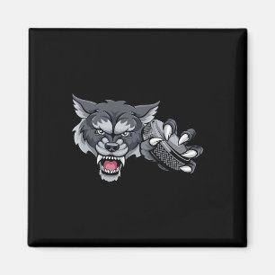 Íman Lobo Desenho Animado Esportes Time de Lobos Mascot