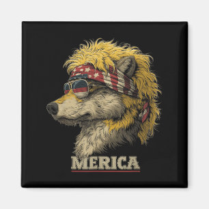 Íman Lobo - Dia 4 de Julho Bandeira Americana Dia dos P