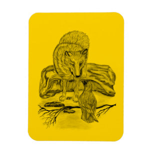 Íman Lobo e Raven - Design preto e amarelo