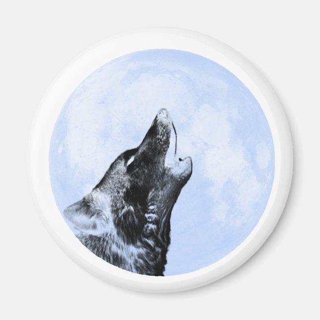 Íman Lobo fantasma uivando na lua (Frente)