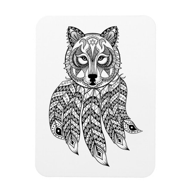 Íman Lobo inspirado com Dreamcatcher (Vertical)