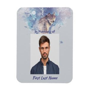 Íman Lobo Memorial Pocket Keepsasaem Olhando para trás