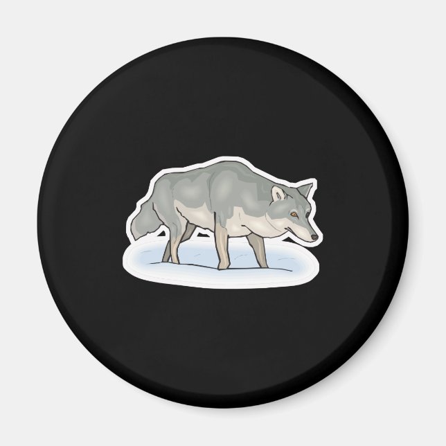 Íman lobo na neve (Frente)