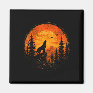 Íman Lobo pôr do sol montanha floresta natureza selvage