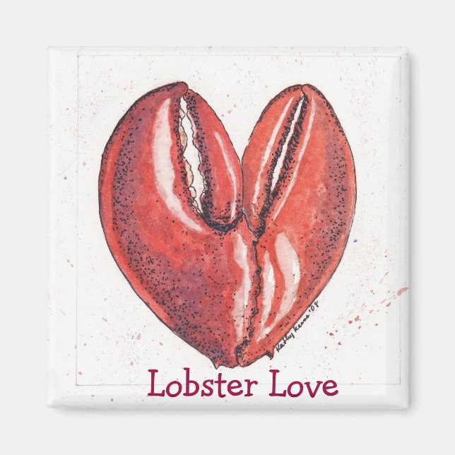 Íman Lobster Love Square Magnet (Frente)