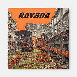 Íman Locomotivas enferrujadas com vagões de mercadorias