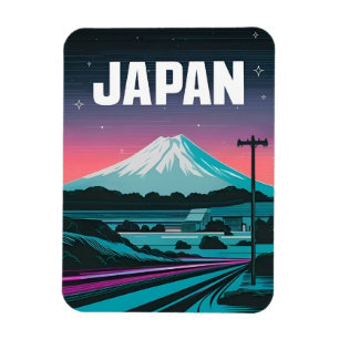 Íman LoFi Vaporwave Retro 80s Japão Monte Fuji