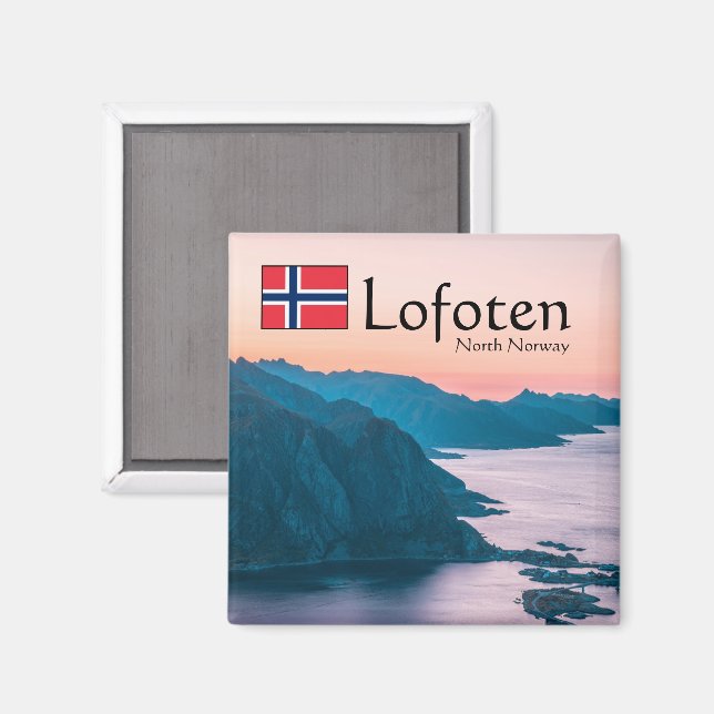 Íman Lofoten Noruega Lembrança (Front/Back)