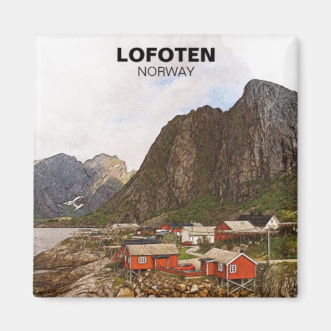 Íman Lofoten Norway Viagem Souvenir (Frente)