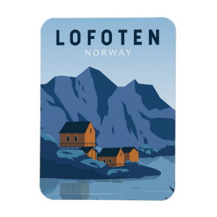 Íman Lofoten Norway Viagem Vintage Art