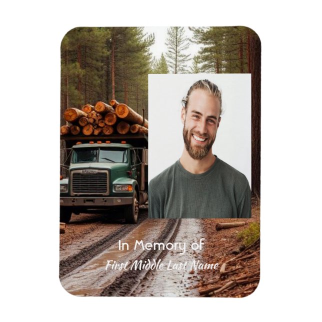 Íman Log Haul Driver  Memorial Keepsake  (Vertical)