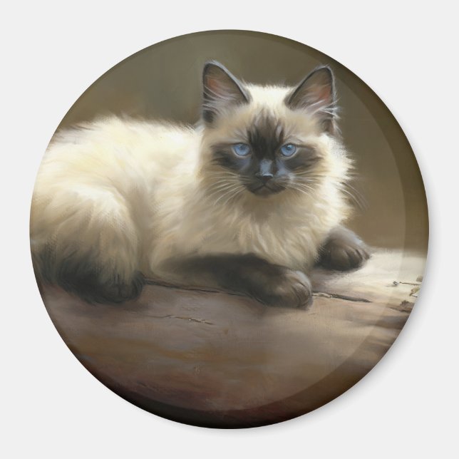 Íman Log Lounger Siamese Kitten (Frente)