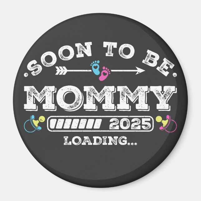 Íman Logo de Logo de Mamãe em Breve 2025 Círculo de Car (Frente)