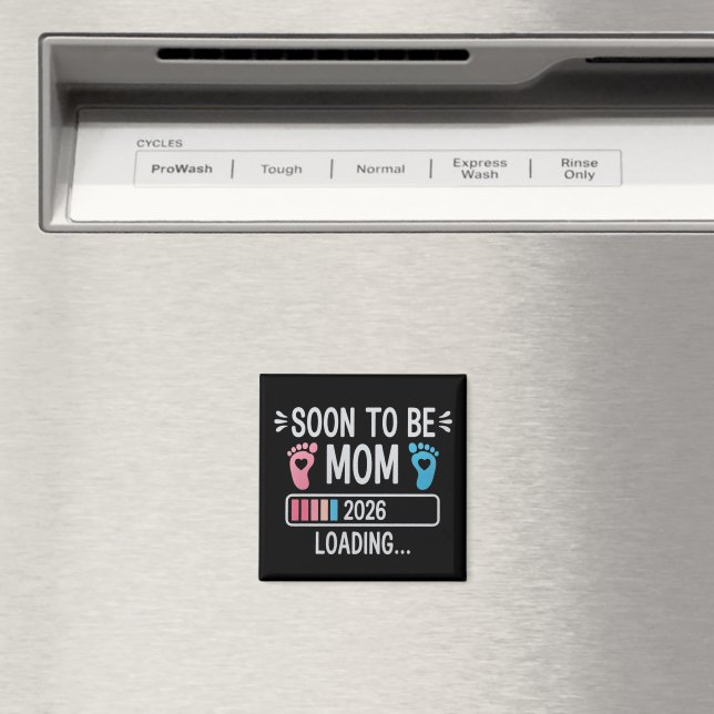 Íman Logo de Mãe em Breve 2026 Anúncio de Gravidez (In Situ (Dishwasher))