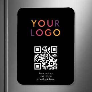 Íman Logo QR Code Business Template Black