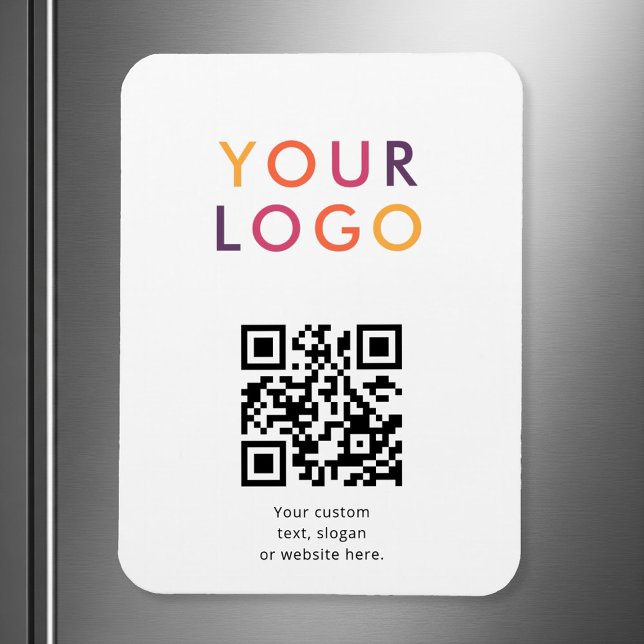 Íman Logo QR Code Business Template White (Criador carregado)