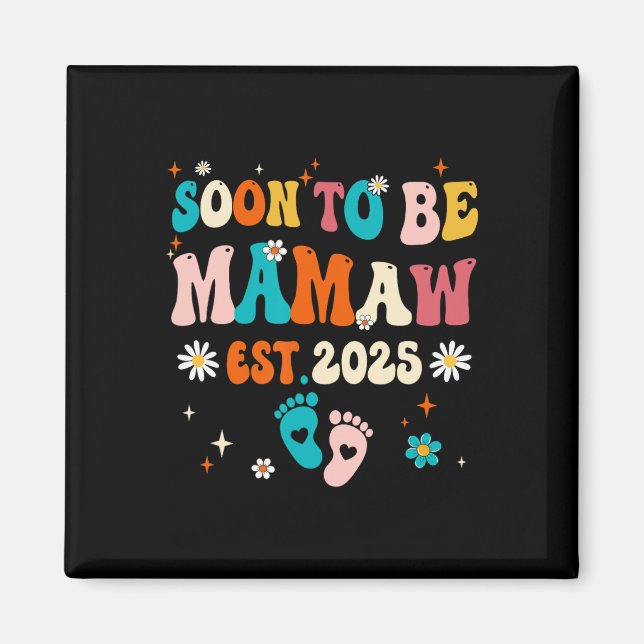 Íman Logo Ser Mamaw Est 2025 Anúncio de Gravidez G (Frente)