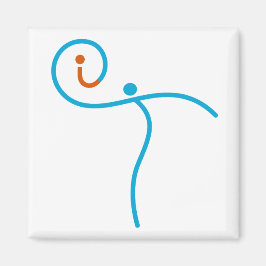 Íman Logotipo 01, ciano/vermelho