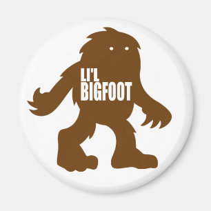 Íman Logotipo adorável de LI'L BIGFOOT - Brown bonito