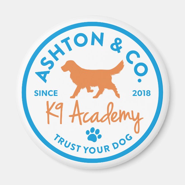 Íman Logotipo Ashton & Co. K9 Academy 2c (Frente)