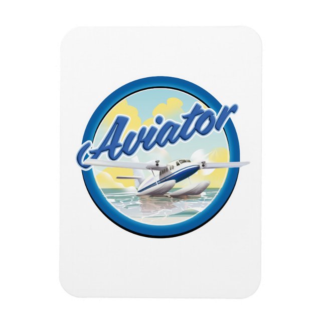 Íman Logotipo azul de hidroavião Aviator (Vertical)