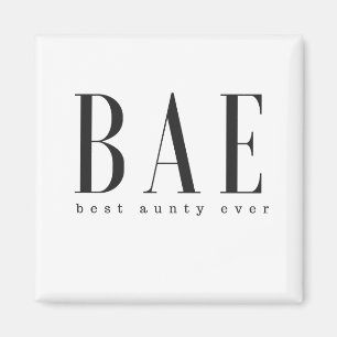 Íman Logotipo branco sempre preto do aunty de BAE o