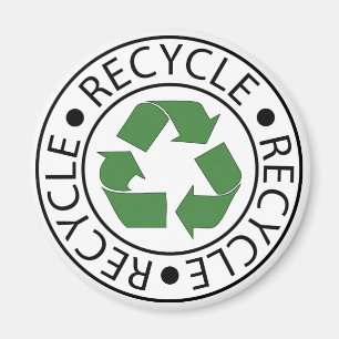 Íman Logotipo Center verde do reciclar