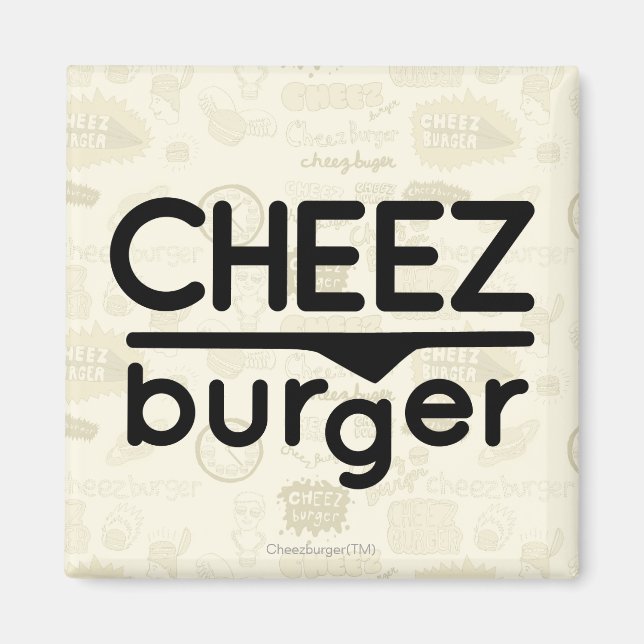 Íman Logotipo Cheezburger (preto) (Frente)