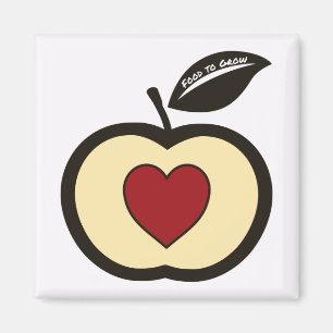 Íman Logotipo da Comida Apple & Heart Core to Grow