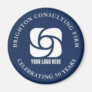 Íman Logotipo da Empresa Azul Marinho Personalizado Neg